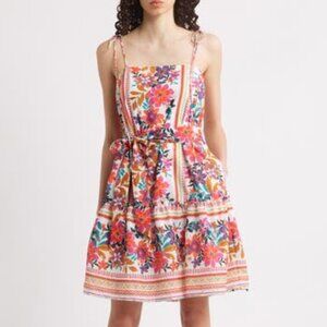 Julia Jordan Embroidered Tie Strap Floral Dress Size Small NWT Hawaiian